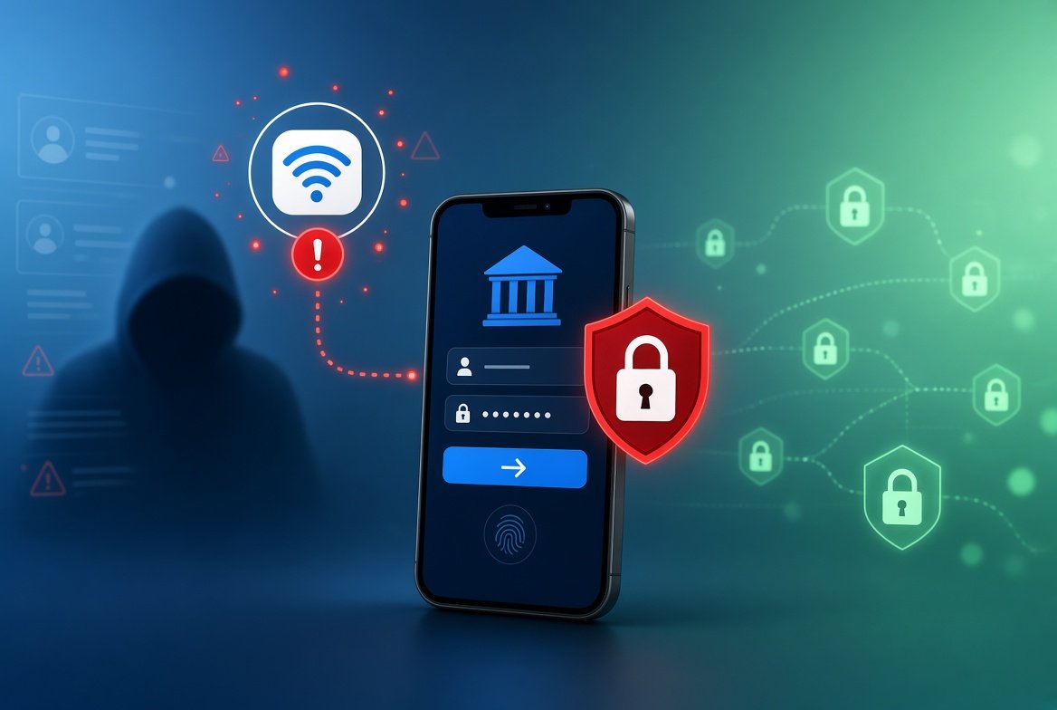 is it safe to use public wifi for online banking